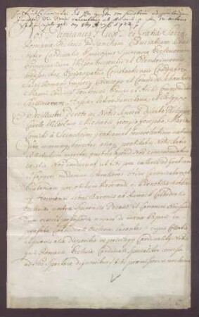 Instrumentum probationis des Grafen Philipp Karl von Seinsheim.