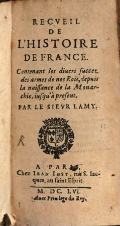 Recueil de l'histoire de France