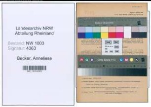 Entnazifizierung Anneliese Becker , geb. 09.03.1922 (Fuersorgerin)