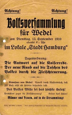 Volksversammlung für Wedel