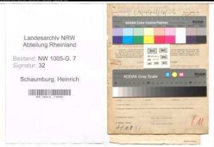 Entnazifizierung Heinrich Schaumburg , geb. 10.12.1888 (Richtmeister)