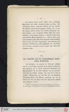 VII. Das Interdikt und die Verhandlungen wegen seiner Aufhebung