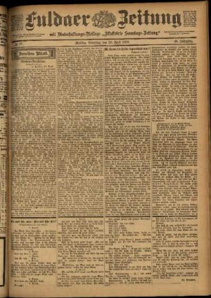 Zweite Ausgabe vom Samstag, den 29. April 1899.
