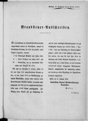 Brandsteuer-Ausschreiben