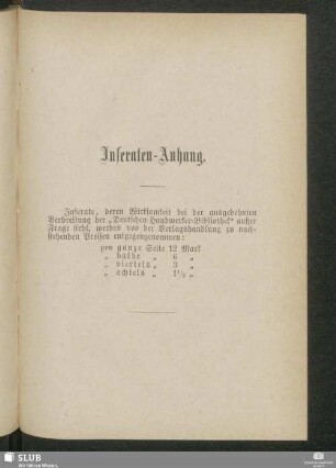 Inseraten-Anhang