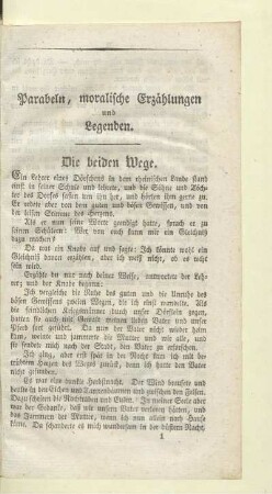 Parabeln, moralische Erzählungen und Legenden