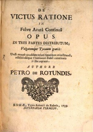 De victus ratione in febre acuta continua opus
