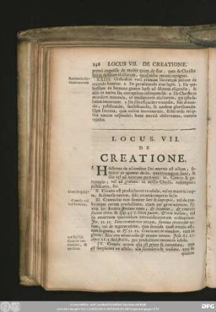 Locus. VII. De Creatione.