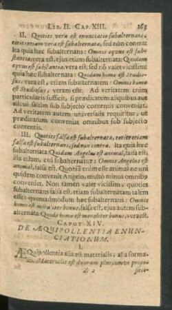 Caput XIV. De Aequipollentia Enunciationum.