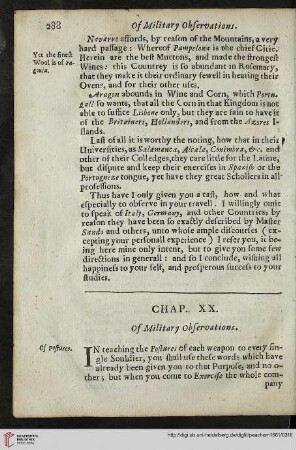 Chap. XX: Of Military observations