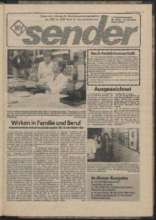 Betriebszeitung 'WF-Sender', Nr.46/1987 (3. Novemberausgabe 1987)