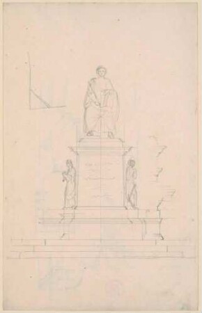 Entwurf für das Postament zum Denkmal für Friedrich August I. von Sachsen, Vorderansicht