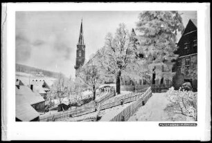 Erzgebirge, Blick auf Altenberg im Schnee