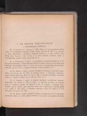 I. Ex Ordine Theologorvm