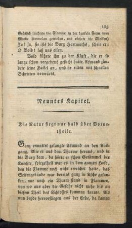 Neuntes Kapitel. Die Natur siegt nur halb über Vorurtheile.