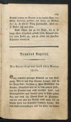 Neuntes Kapitel. Die Natur siegt nur halb über Vorurtheile.