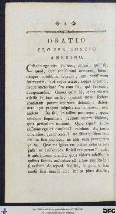 Oratio Pro Sex. Roscio Amerino.