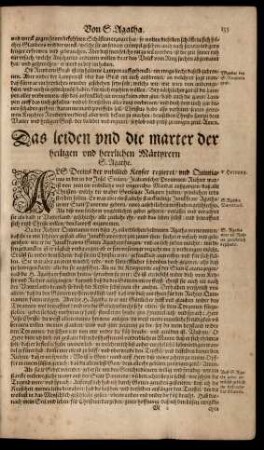 Das leiden und die marter der heiligen und herrlichen Märtyrern S. Agathe.