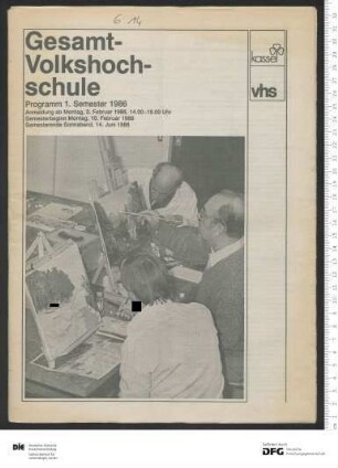 Programm 1. Semester 1986