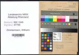 Entnazifizierung Wilhelm Zimmermann , geb. 17.03.1895 (Landwirt)