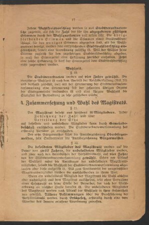 4. Zusammensetzung und Wahl des Magistrats