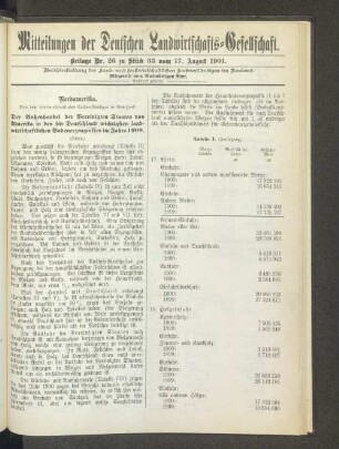 Beilage Nr. 26 zu Stück 33 vom 17. August 1901.