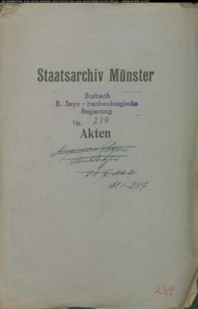 Differenzen zwischen Sayn und Nassau-Dillenburg wegen der gemeinschaftlichen Jagdgerechtigkeit im Freien Grund Burbach und Selbach