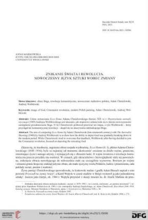 Znikanie świata i rewolucja : nowoczesny język sztuki wobec zmiany