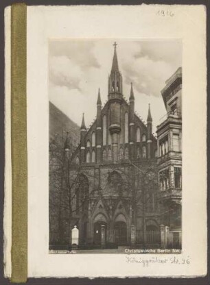 Ansichtskarte Christuskirche, Königgrätzer Straße, Stresemannstraße