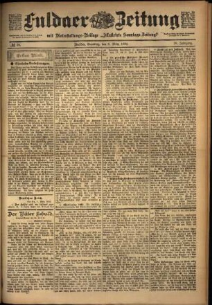 Erste Ausgabe vom Samstag, den 08. März 1902.