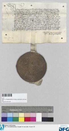 König Sigismund gebietet der Stadt Nürnberg, dem Grafen Ludwig zu Ottingen, seinem Hofmeister und Rat die jährliche Reichssteuer für das Jahr 1426 auszubezahlen und stellt darüber Quittung aus.