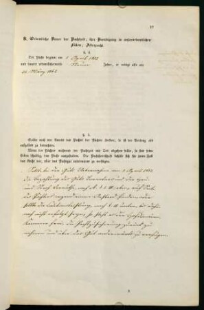B. Ordentliche Dauer der Pachtzeit; ihre Beendigung in außerordentlichen Fällen; Afterpacht