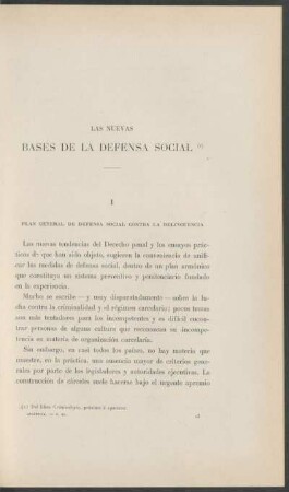 Las nuevas bases de la defensa social