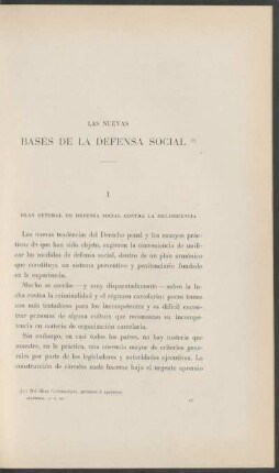 Las nuevas bases de la defensa social