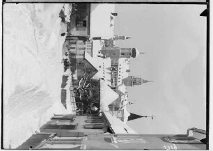 Stadtansicht Sigmaringen; Im Vordergrund Josefstraße mit großen Schneemassen