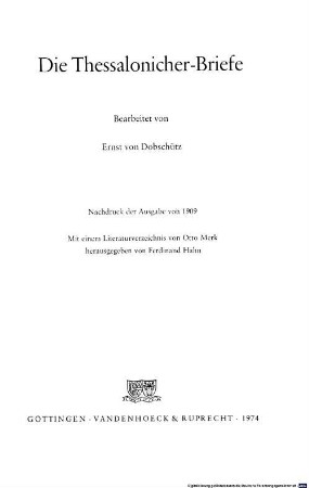 Die Thessalonicher-Briefe
