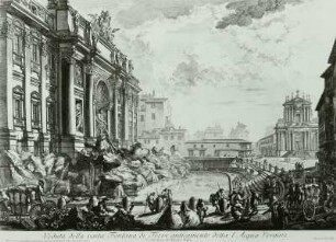 Veduta della vesta Fontana di Trevi : Italien, Fontana di Trevi, Rom, Piranesi, Stich