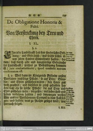 De Obligatione Honoris & Fidei. Von Verstrickung bey Treu und Ehren