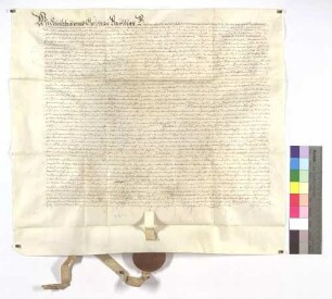 Revers der Kommune Bauschlott gegen das Kloster Maulbronn um Eglofs von Waldstein verkauftes Wittumsgut.