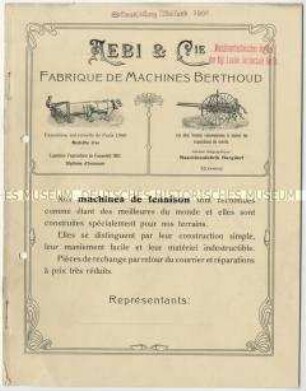Landwirtschaftliche Maschinen der Firma Aebi und Cie.
