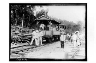 Eisenbahnbau in Thailand : Südthailand. Bau einer Eisenbahnstrecke, wahrscheinlich der Südlinie, 1912/1913