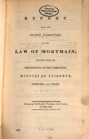 Reports from the committees. 1851, Vol. 10