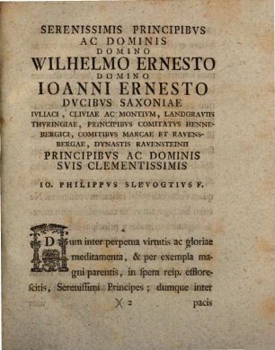 Io. Philippi Slevogtii Pavlli F. Commentationes De Divisione Ecclesiarvm Et Beneficiorvm