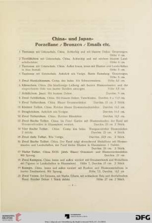China- und Japan- Porzellane/ Bronzen/ Emails etc. (Nr. 1-38)