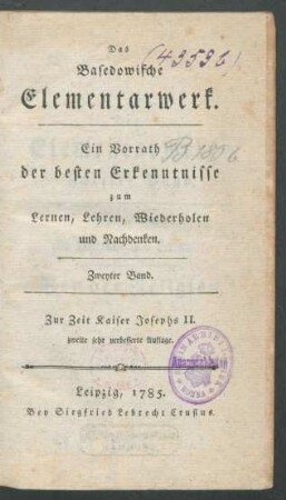 Bd. 2: Das Basedowische Elementarwerk