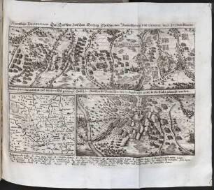 Aigentliche Delineation Des Treffens Zwischen Hertzog Christian von Braunschweig und General Tilly Im Stifft Münster, Welches Zwey tag gewehret und durch VIII Päß geschlagē, Entlich bei Stadtlon die Braunschw. den VI. Augusti 1623 gantz in die flucht gebracht worden