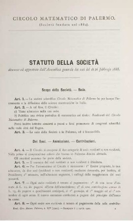 Statuto della societè.