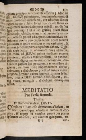153-164, Meditatio Pro Feria secunda; ...
