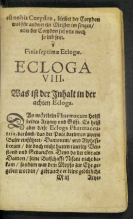 Ecloga VIII.