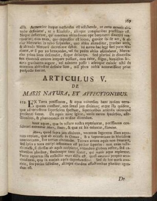 Articulus V. De Maris Natura, Et Affectionibus.